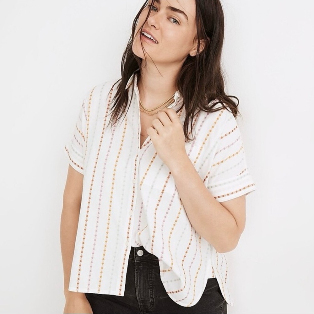 Madewell daily shirt in jacquard rainbow NA329 size medium